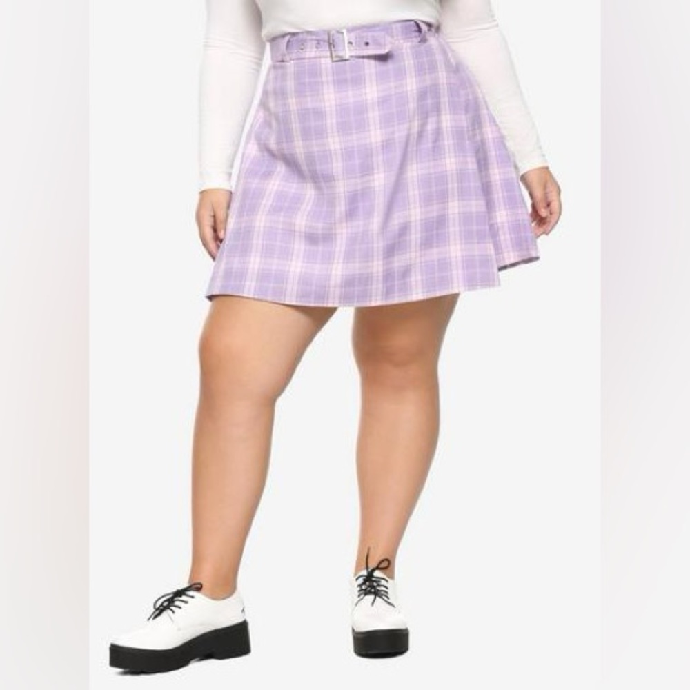 Hot Topic Lavender and Pink Plaid Skirt